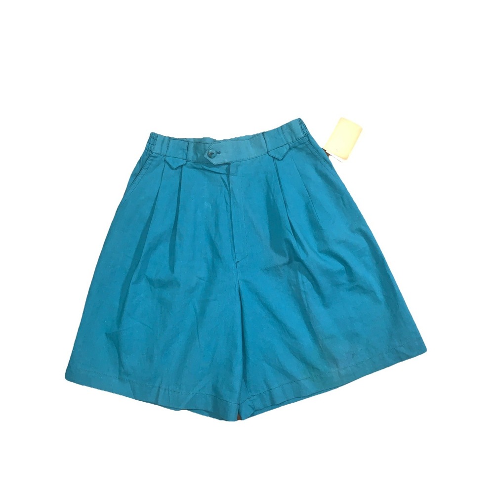 VTG NEW Cabin Creek Women's 6 Shorts High Rise Teal / Turquoise Pleated Retro